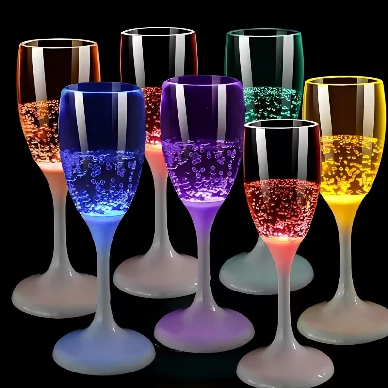 Glow In The Dark Party Glasses - 6 piezas de copas de champán