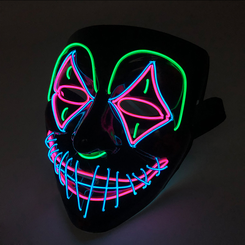 Led Purge Mask Halloween - Máscara LED asesina para baile de