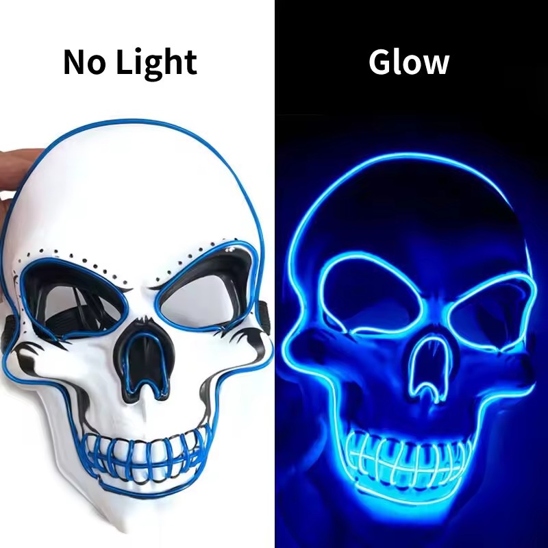 Led Purge Mask Halloween - Máscara de neón con luz Led,