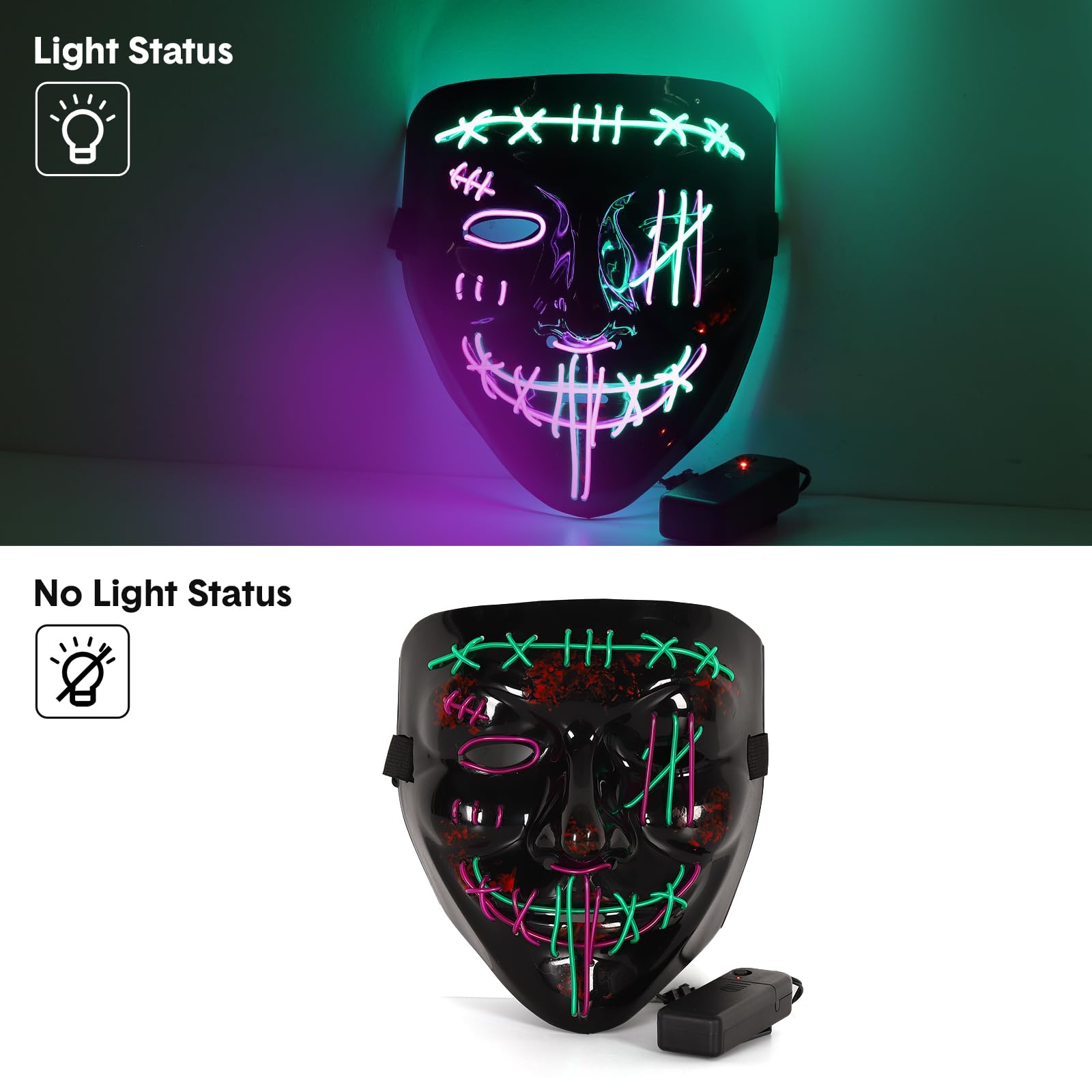 Paquete de 3 máscaras LED de H - Led Purge Mask Halloween reseña y precio