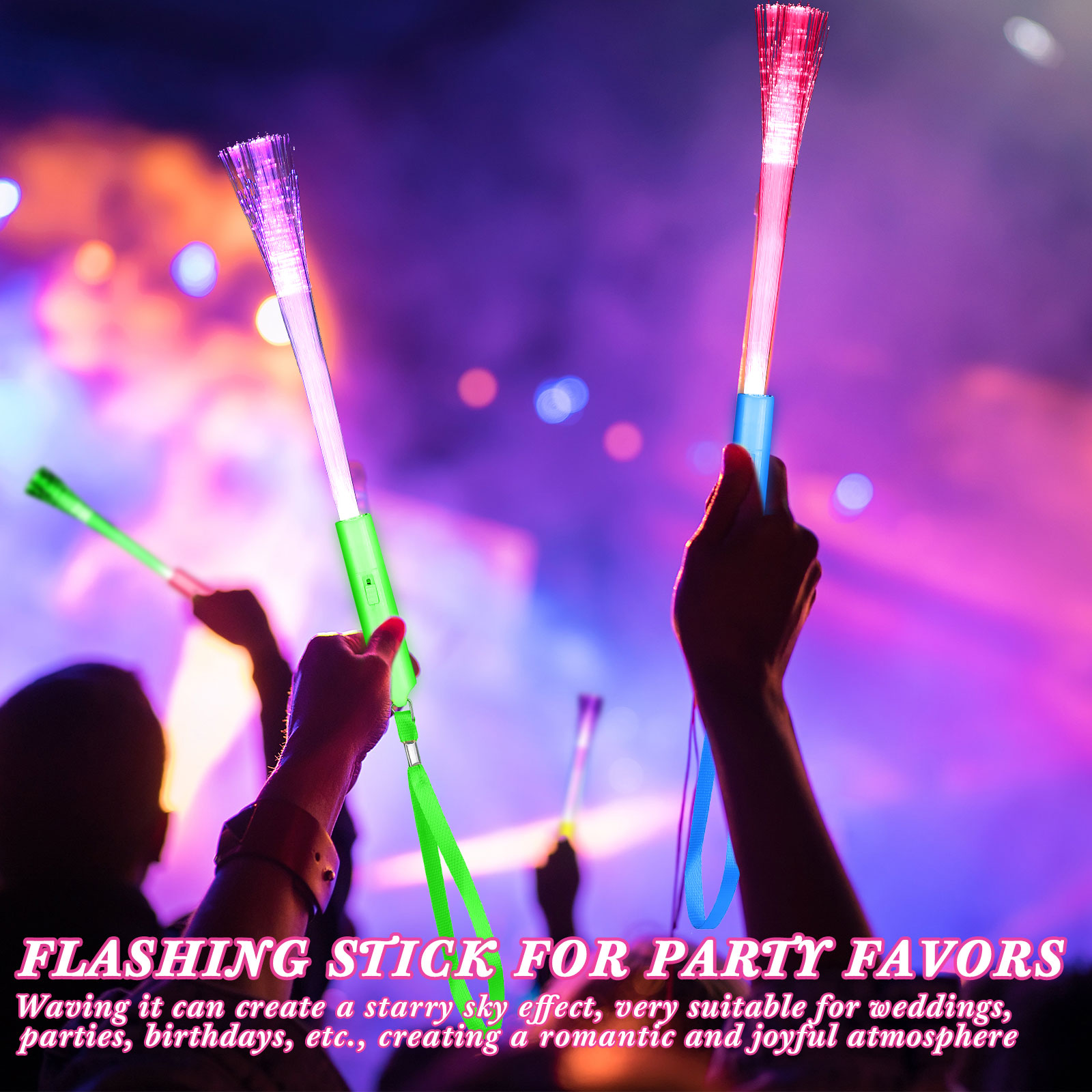 24-200 Uds varitas de fibra óp - Glow In The Dark Party Glasses reseña y precio
