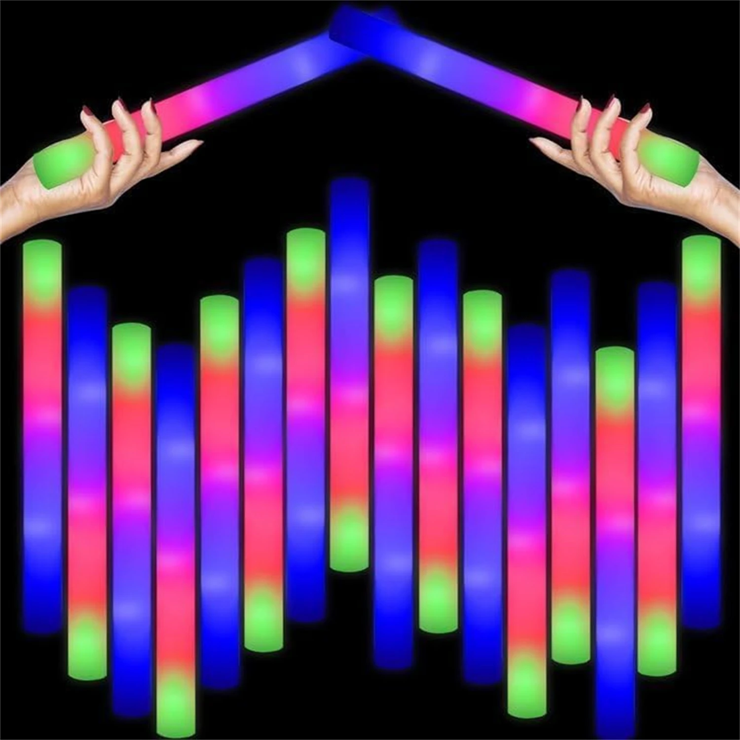 50 barras luminosas de espuma  - Flashing Led Foam Sticks Party reseña y precio