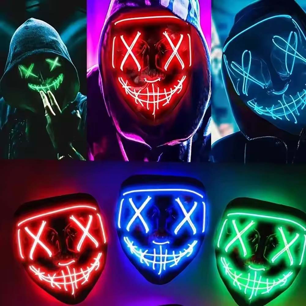 Máscara LED de neón inalámbric - Led Purge Mask Halloween reseña y precio